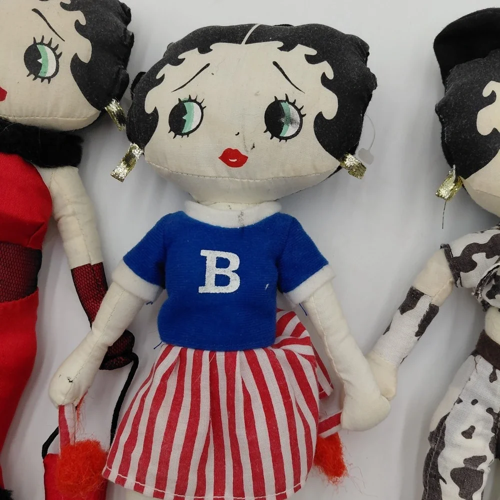 Vtg 2000s Betty Boop Cloth Plush Doll Lot 3 Stuffed Toy Cartoon Collectible